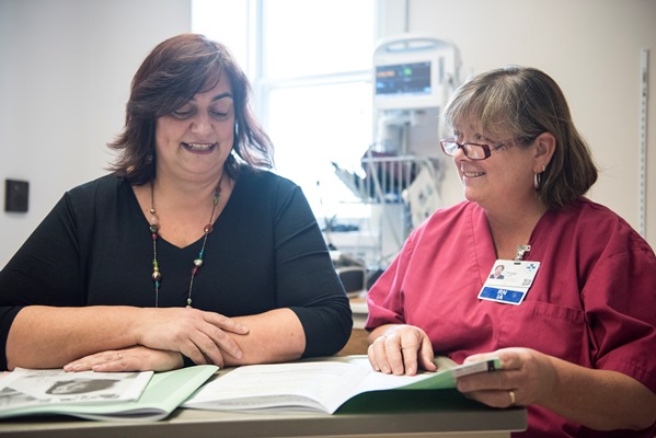 Patient being consulted on research